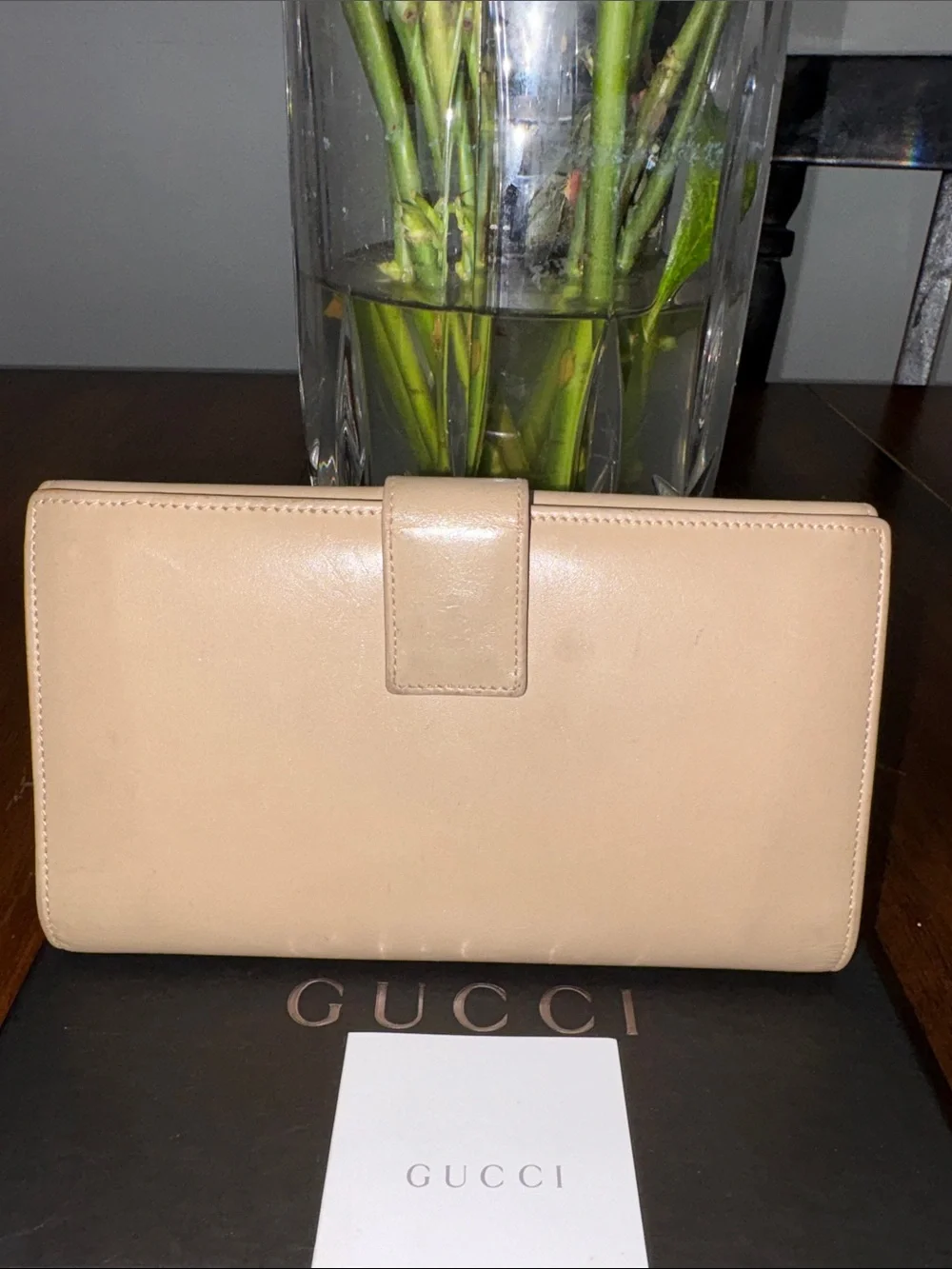 Low start Gucci Vtg Leather Flap Continental Wallet in a box. In GUC. Authentic - Picture 3 of 15